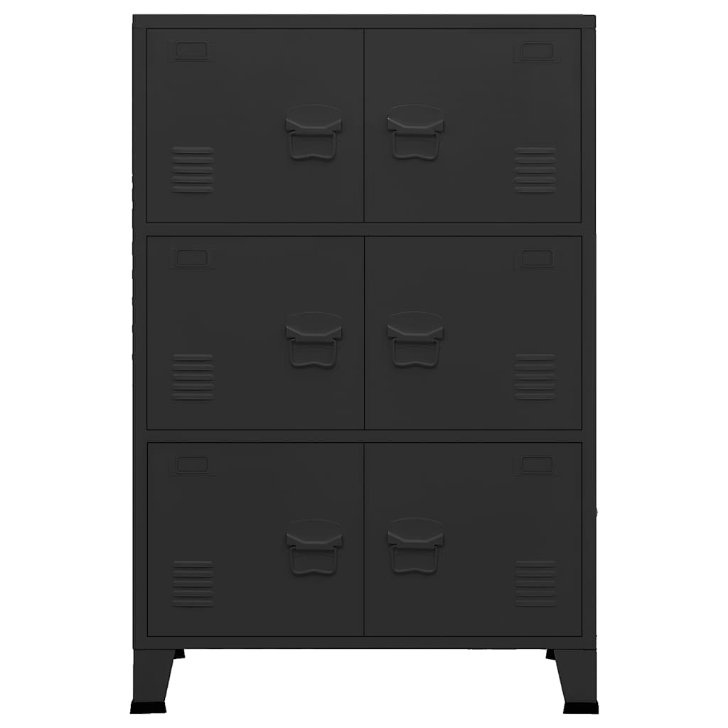 vidaXL Industrial Storage Chest Black 75x40x115 cm Metal