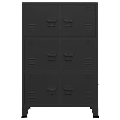 vidaXL Industrial Storage Chest Black 75x40x115 cm Metal
