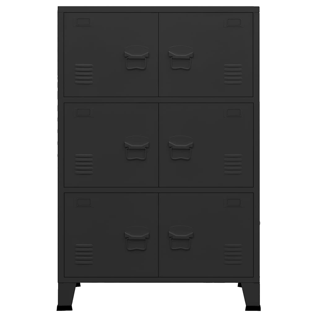 vidaXL Industrial Storage Chest Black 75x40x115 cm Metal