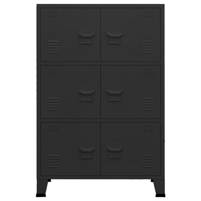 vidaXL Industrial Storage Chest Black 75x40x115 cm Metal