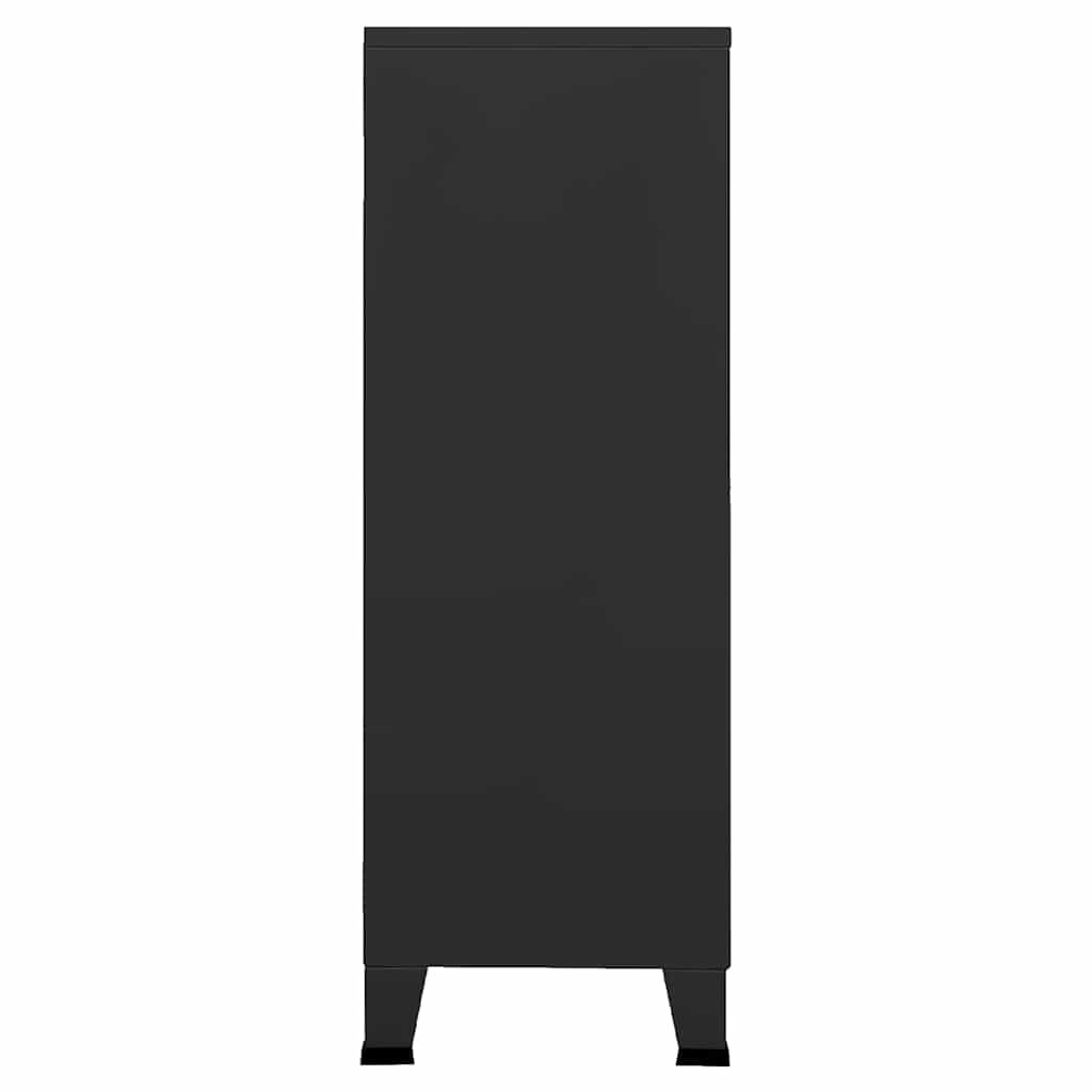 vidaXL Industrial Storage Chest Black 75x40x115 cm Metal