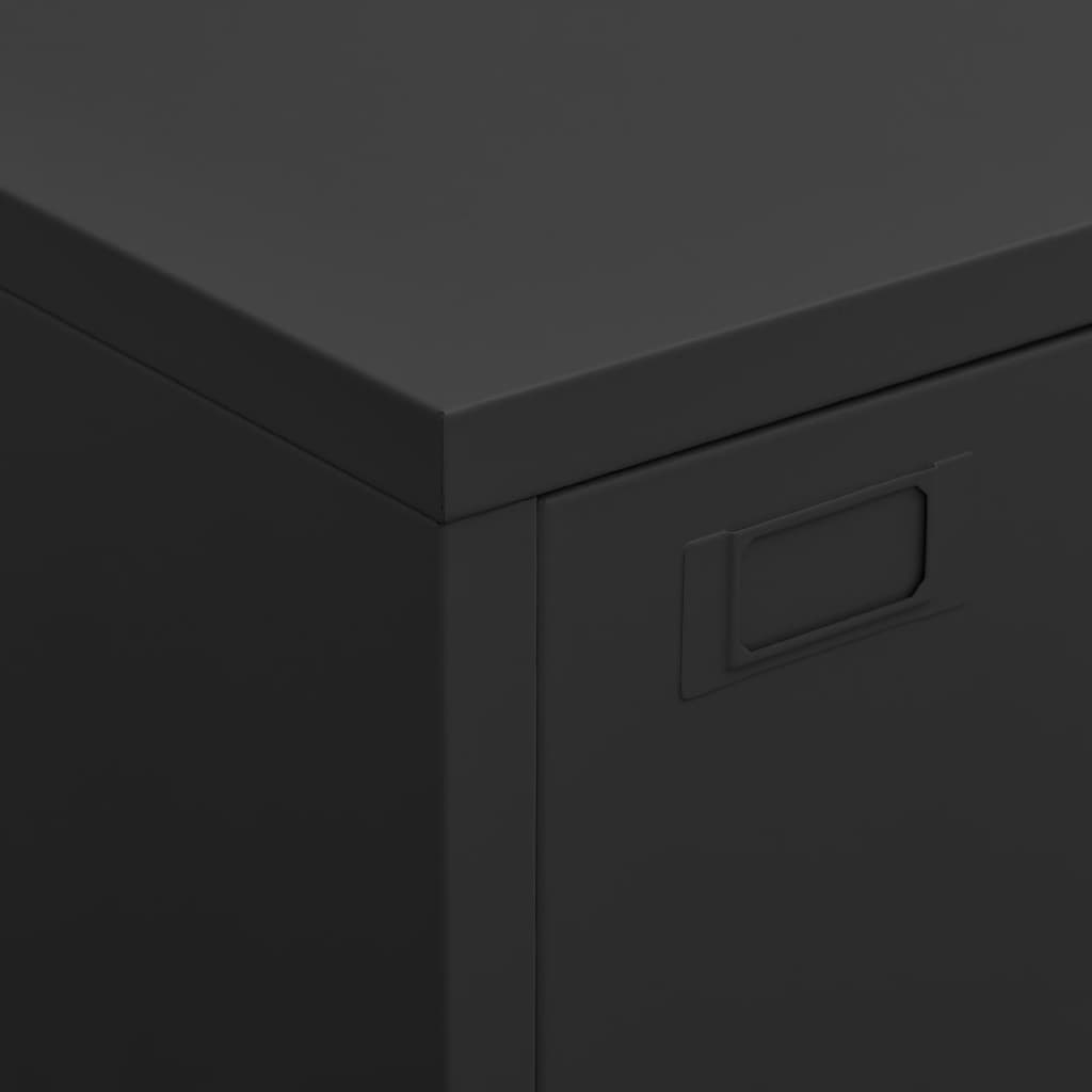 vidaXL Industrial Storage Chest Black 75x40x115 cm Metal