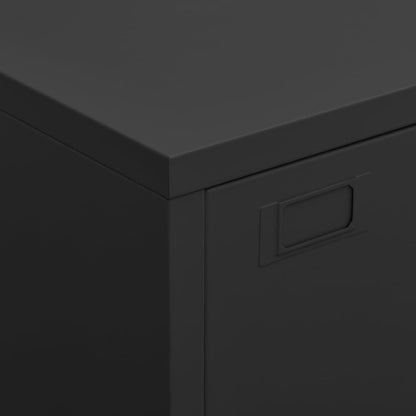vidaXL Industrial Storage Chest Black 75x40x115 cm Metal