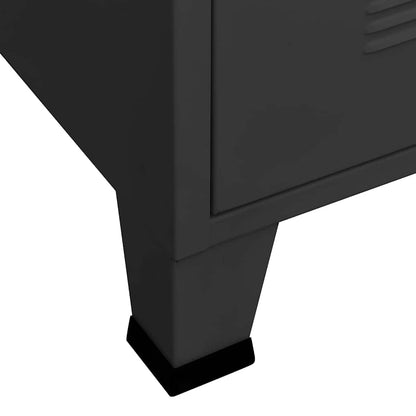 vidaXL Industrial Storage Chest Black 75x40x115 cm Metal