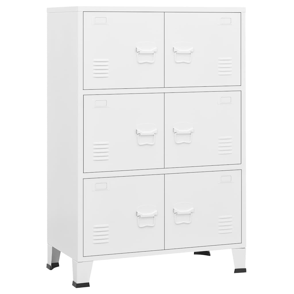 vidaXL Industrial Storage Chest White 75x40x115 cm Metal