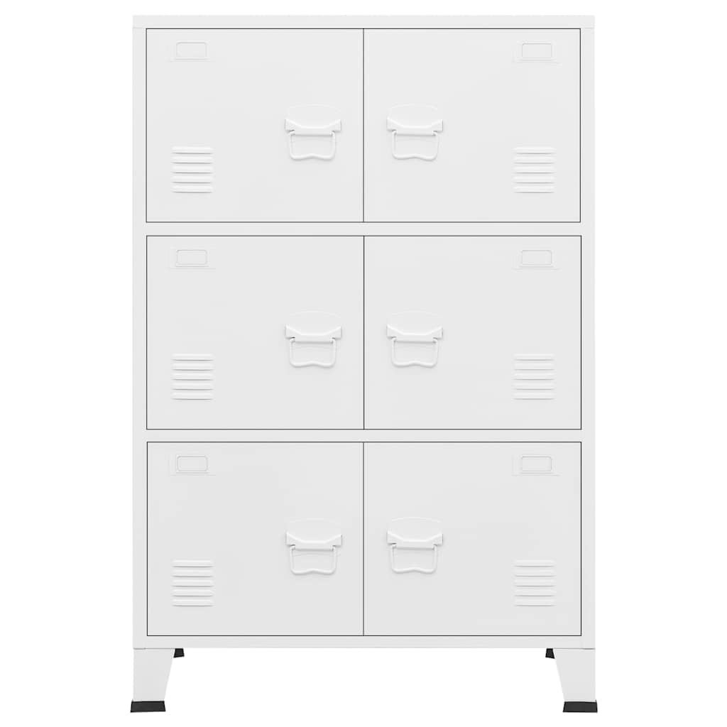 vidaXL Industrial Storage Chest White 75x40x115 cm Metal