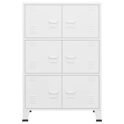 vidaXL Industrial Storage Chest White 75x40x115 cm Metal