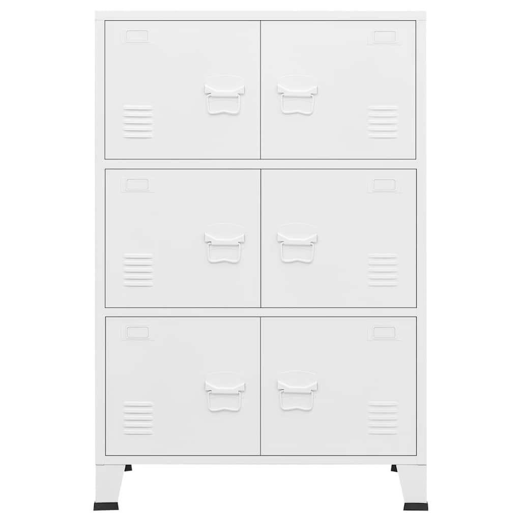 vidaXL Industrial Storage Chest White 75x40x115 cm Metal