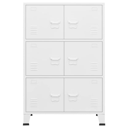 vidaXL Industrial Storage Chest White 75x40x115 cm Metal