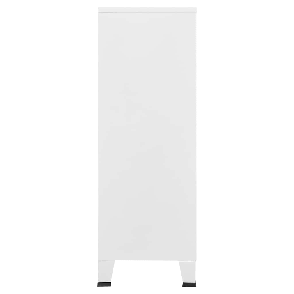 vidaXL Industrial Storage Chest White 75x40x115 cm Metal
