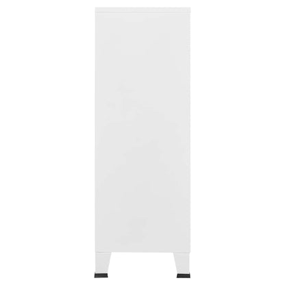 vidaXL Industrial Storage Chest White 75x40x115 cm Metal
