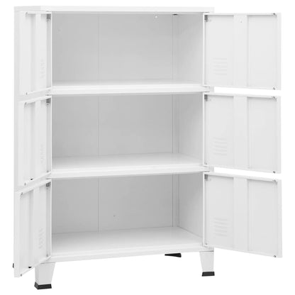 vidaXL Industrial Storage Chest White 75x40x115 cm Metal