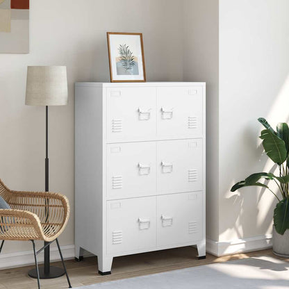 vidaXL Industrial Storage Chest White 75x40x115 cm Metal