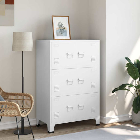 vidaXL Industrial Storage Chest White 75x40x115 cm Metal