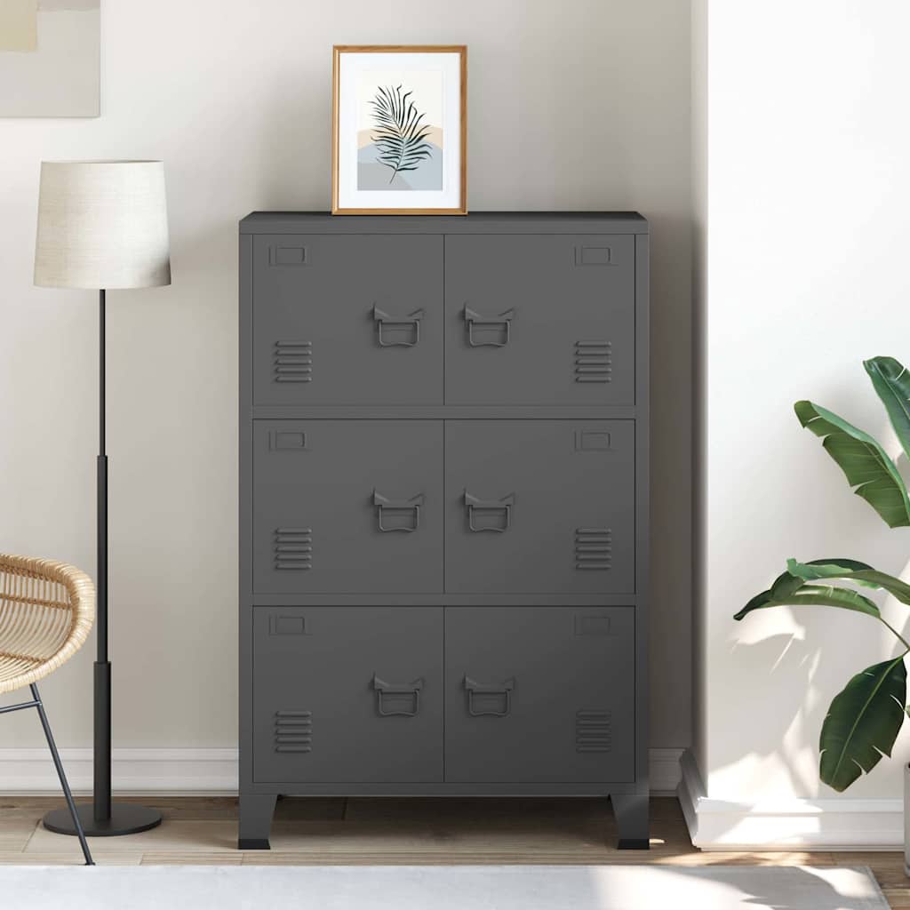 vidaXL Industrial Storage Chest Anthracite 75x40x115 cm Metal