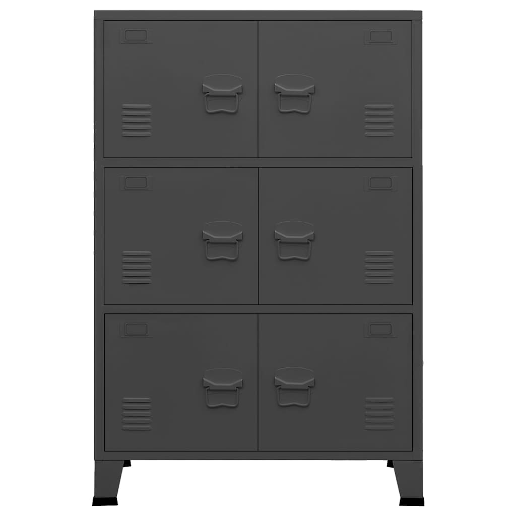 vidaXL Industrial Storage Chest Anthracite 75x40x115 cm Metal