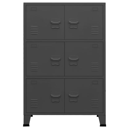 vidaXL Industrial Storage Chest Anthracite 75x40x115 cm Metal