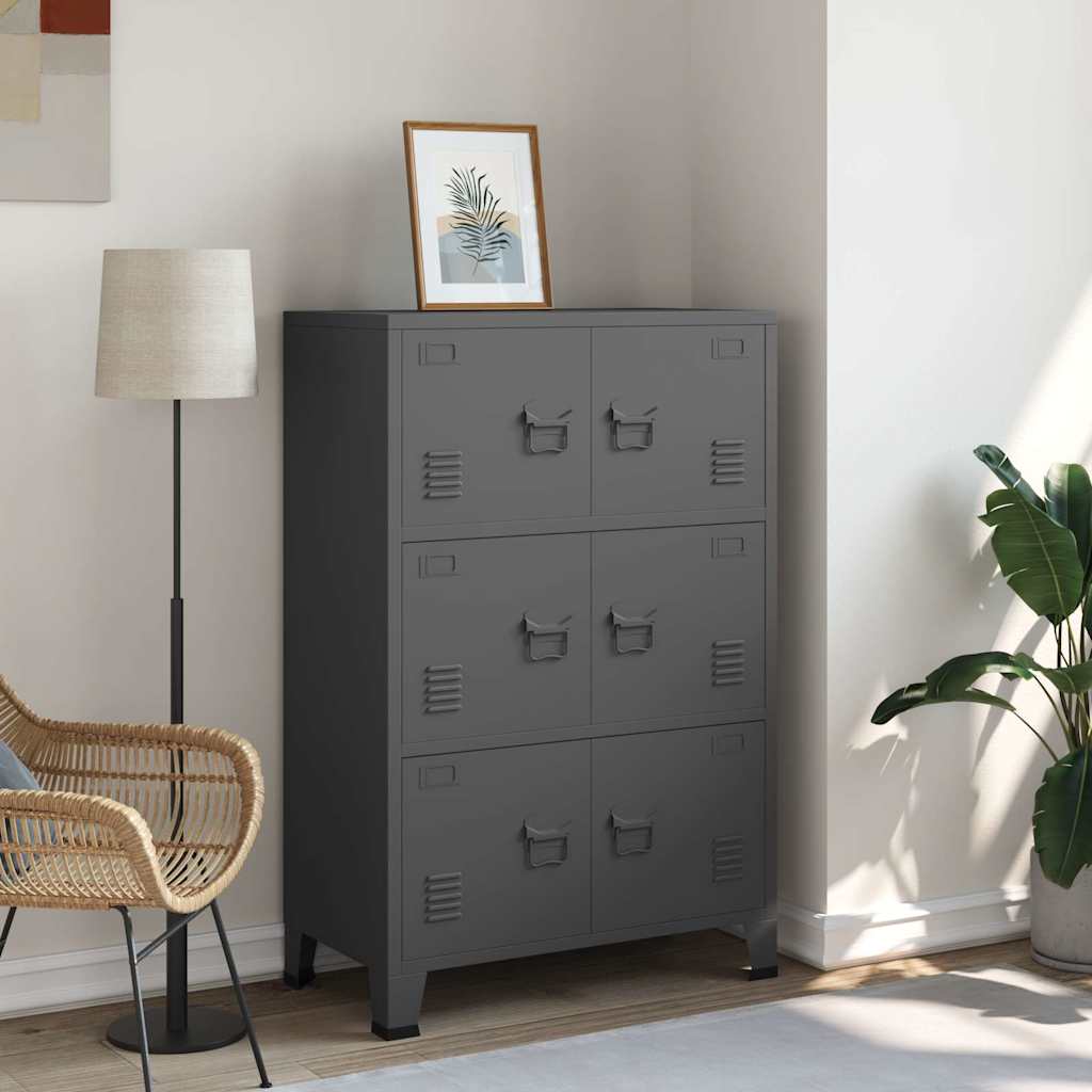 vidaXL Industrial Storage Chest Anthracite 75x40x115 cm Metal
