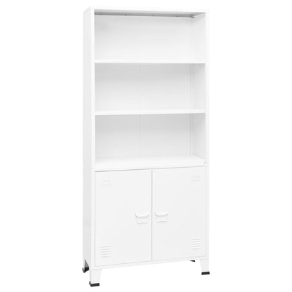 vidaXL Industrial Bookshelf White 80x32x180 cm Steel