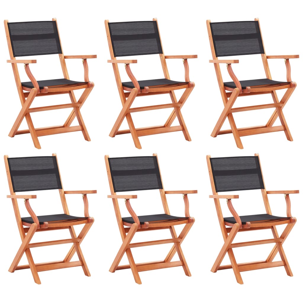 vidaXL Garden Chair | Set of 6 | Black and natural