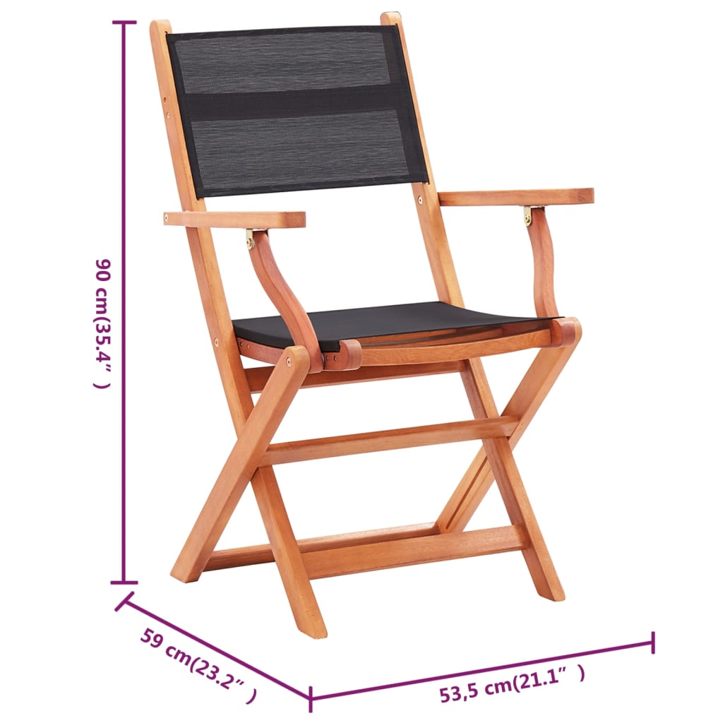 vidaXL Garden Chair | Set of 6 | Black and natural