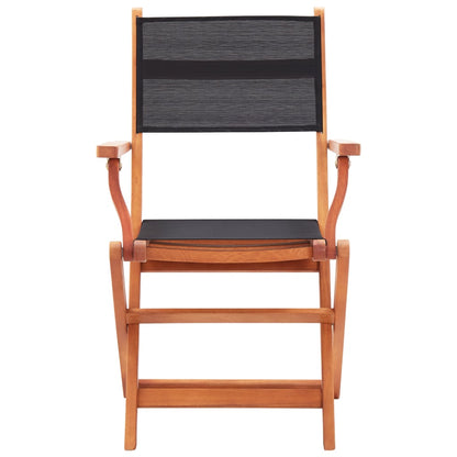 vidaXL Garden Chair | Set of 8 | Black and Natural