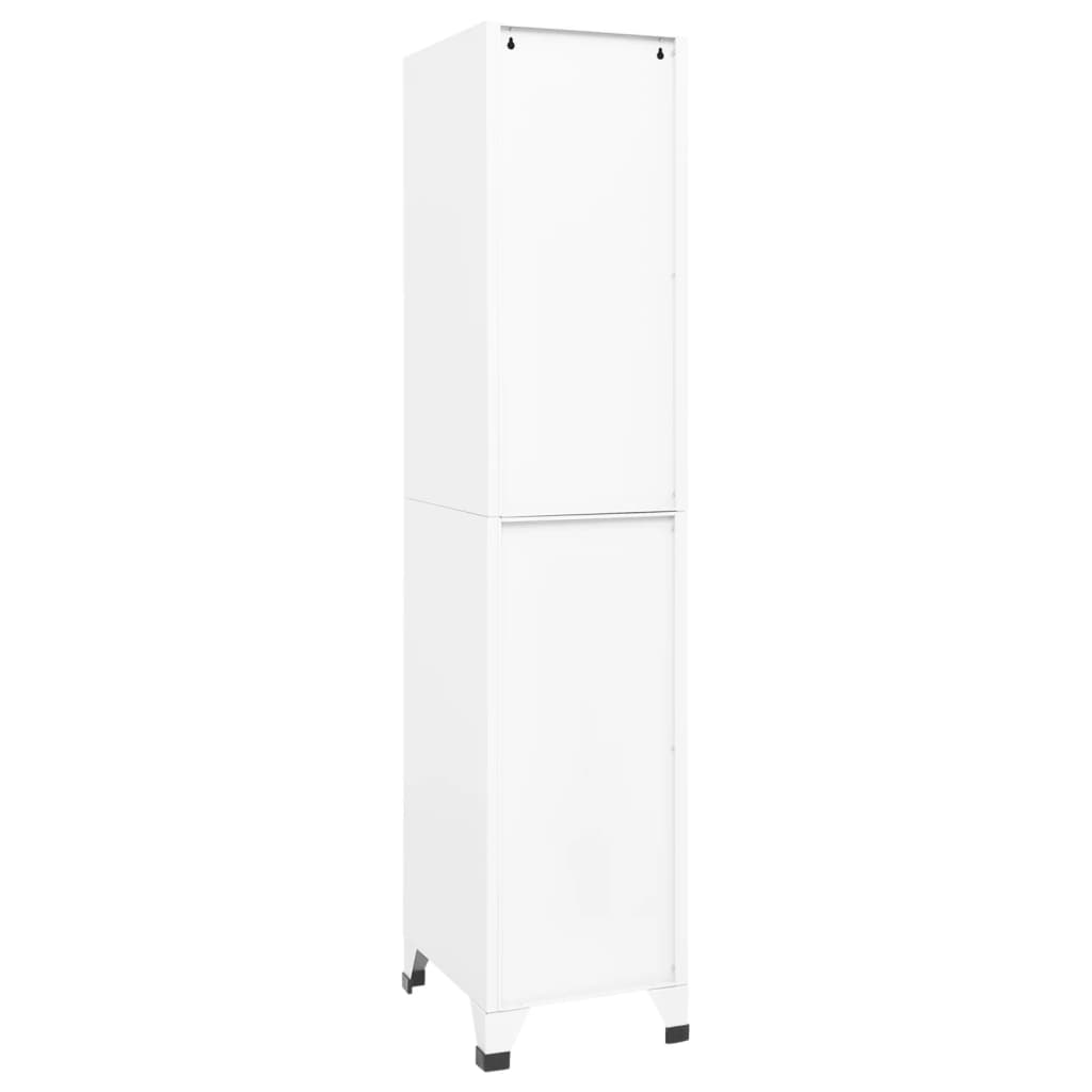 vidaXL Locker Cabinet White 38x45x180 cm Steel