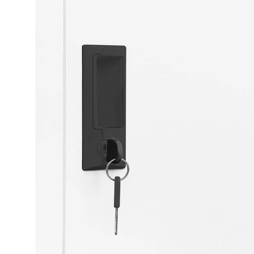 vidaXL Locker Cabinet White 38x45x180 cm Steel