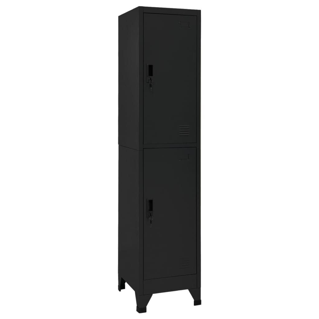 vidaXL Locker Cabinet Black 38x45x180 cm Steel