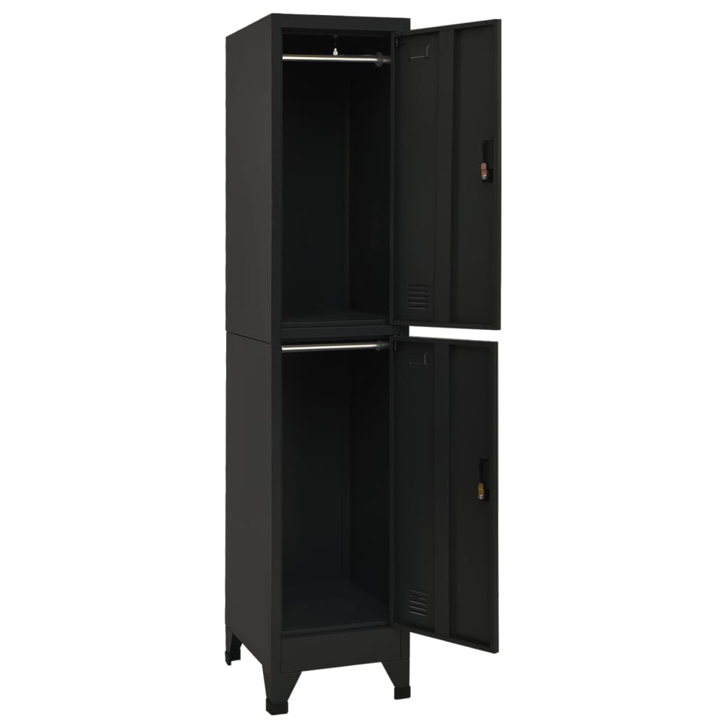 vidaXL Locker Cabinet Black 38x45x180 cm Steel