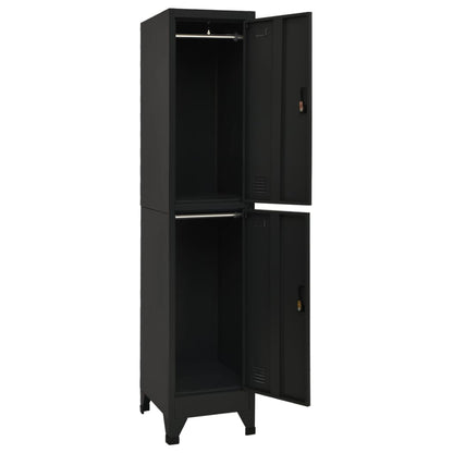 vidaXL Locker Cabinet Black 38x45x180 cm Steel