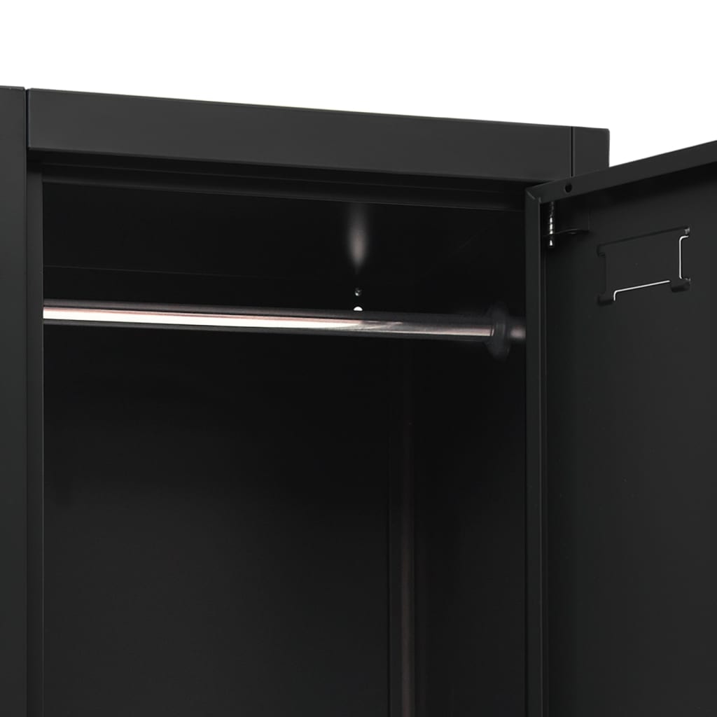 vidaXL Locker Cabinet Black 38x45x180 cm Steel