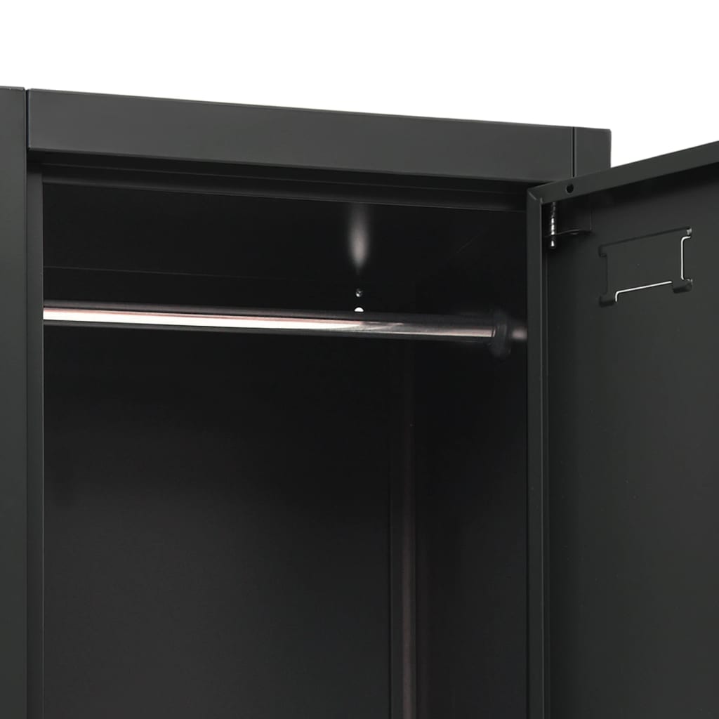 vidaXL Locker Cabinet | Anthracite | Steel | 38x45x180 cm | Locker Cabinet