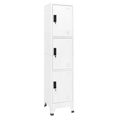 vidaXL Locker Cabinet White 38x45x180 cm Steel