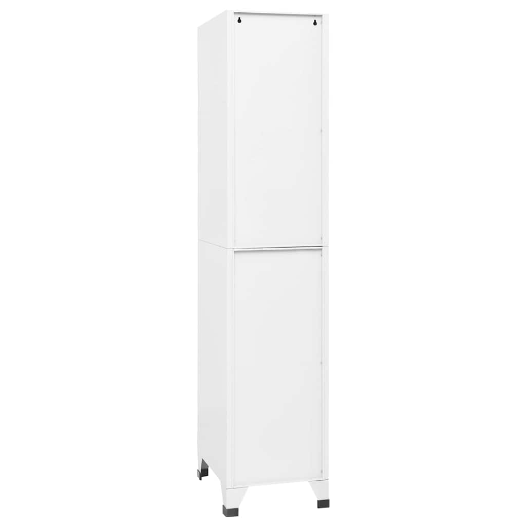 vidaXL Locker Cabinet White 38x45x180 cm Steel