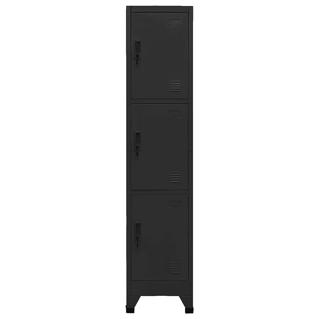 vidaXL Locker Cabinet Black 38x45x180 cm Steel