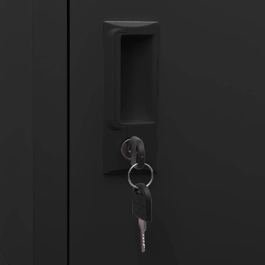 vidaXL Locker Cabinet Black 38x45x180 cm Steel