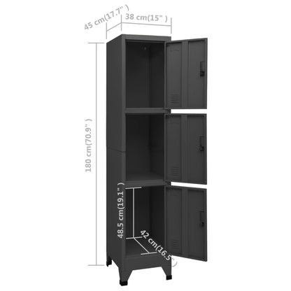 vidaXL Locker Cabinet Anthracite 38x45x180 cm Steel