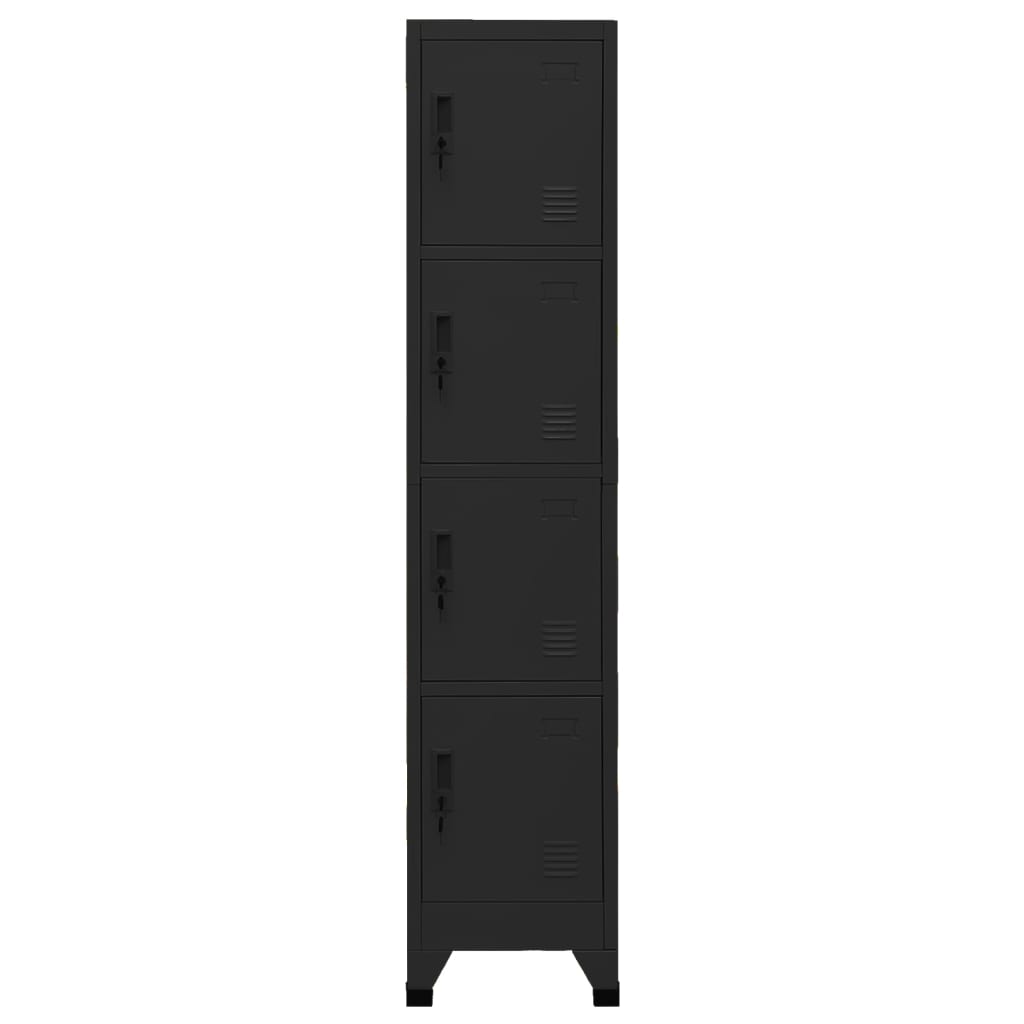 vidaXL Locker Cabinet Black 38x45x180 cm Steel