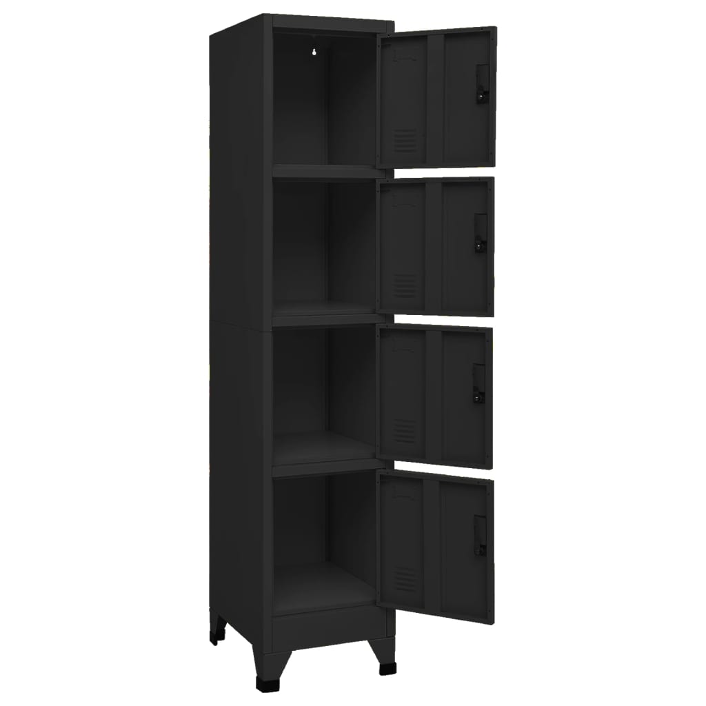 vidaXL Locker Cabinet Black 38x45x180 cm Steel