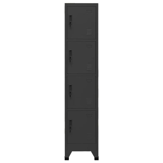 vidaXL Locker Cabinet | Anthracite | Steel | Tall | Locker Cabinet | Rectangular
