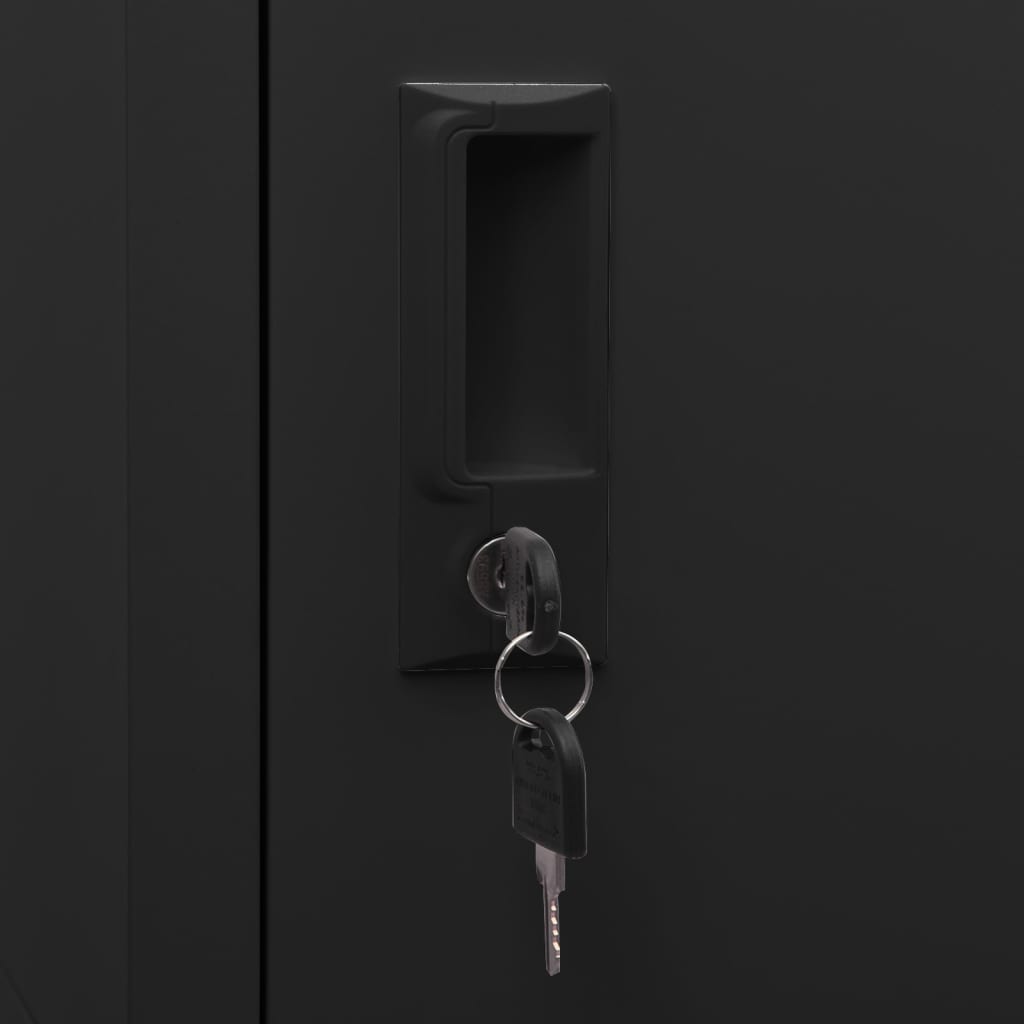 vidaXL Locker Cabinet Black 38x40x180 cm Steel