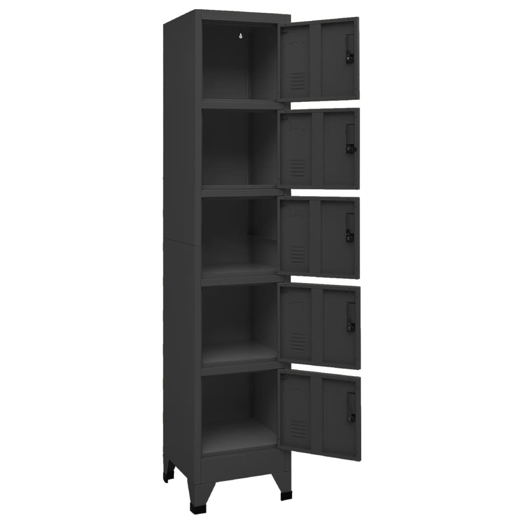vidaXL Locker Cabinet Anthracite 38x40x180 cm Steel
