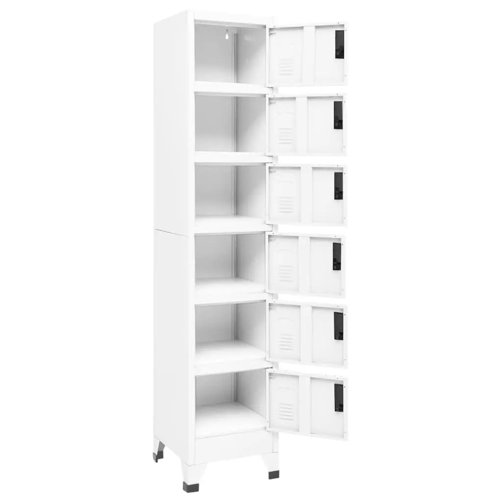 vidaXL Locker Cabinet White 38x40x180 cm Steel
