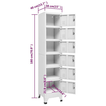 vidaXL Locker Cabinet Light Grey 38x40x180 cm Steel