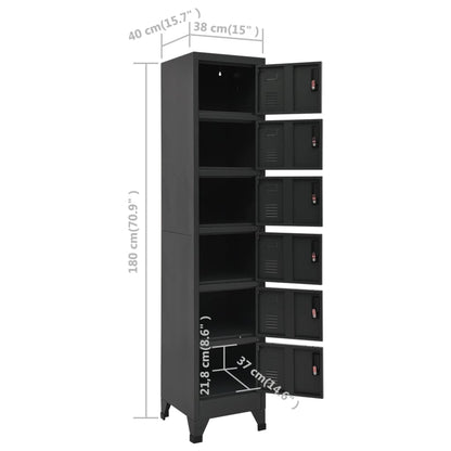 vidaXL Locker Cabinet Anthracite 38x40x180 cm Steel