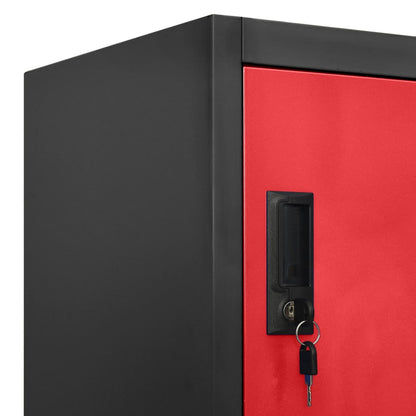 vidaXL Locker Cabinet Anthracite and Red 90x45x180 cm Steel