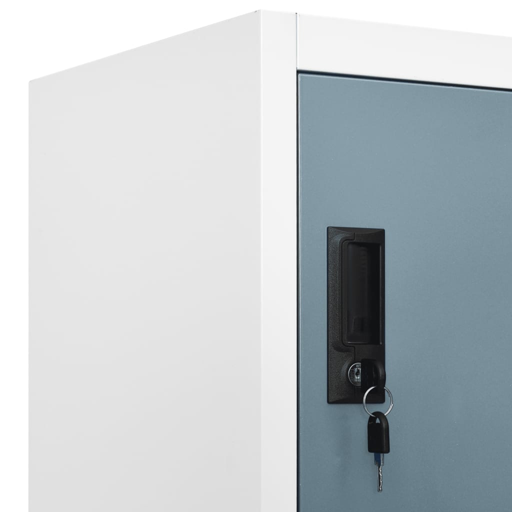 vidaXL Locker Cabinet Light Grey and Dark Grey 90x45x180 cm Steel