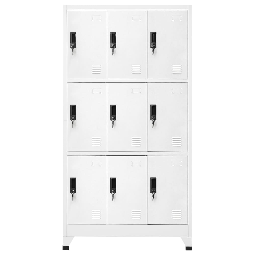 vidaXL Locker Cabinet White 90x45x180 cm Steel