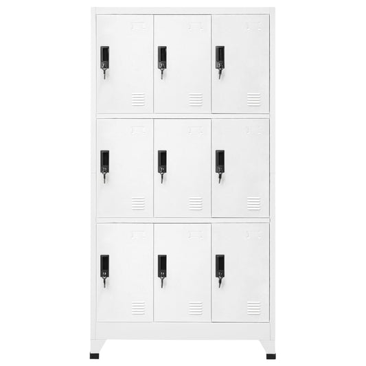 vidaXL Locker Cabinet White 90x45x180 cm Steel